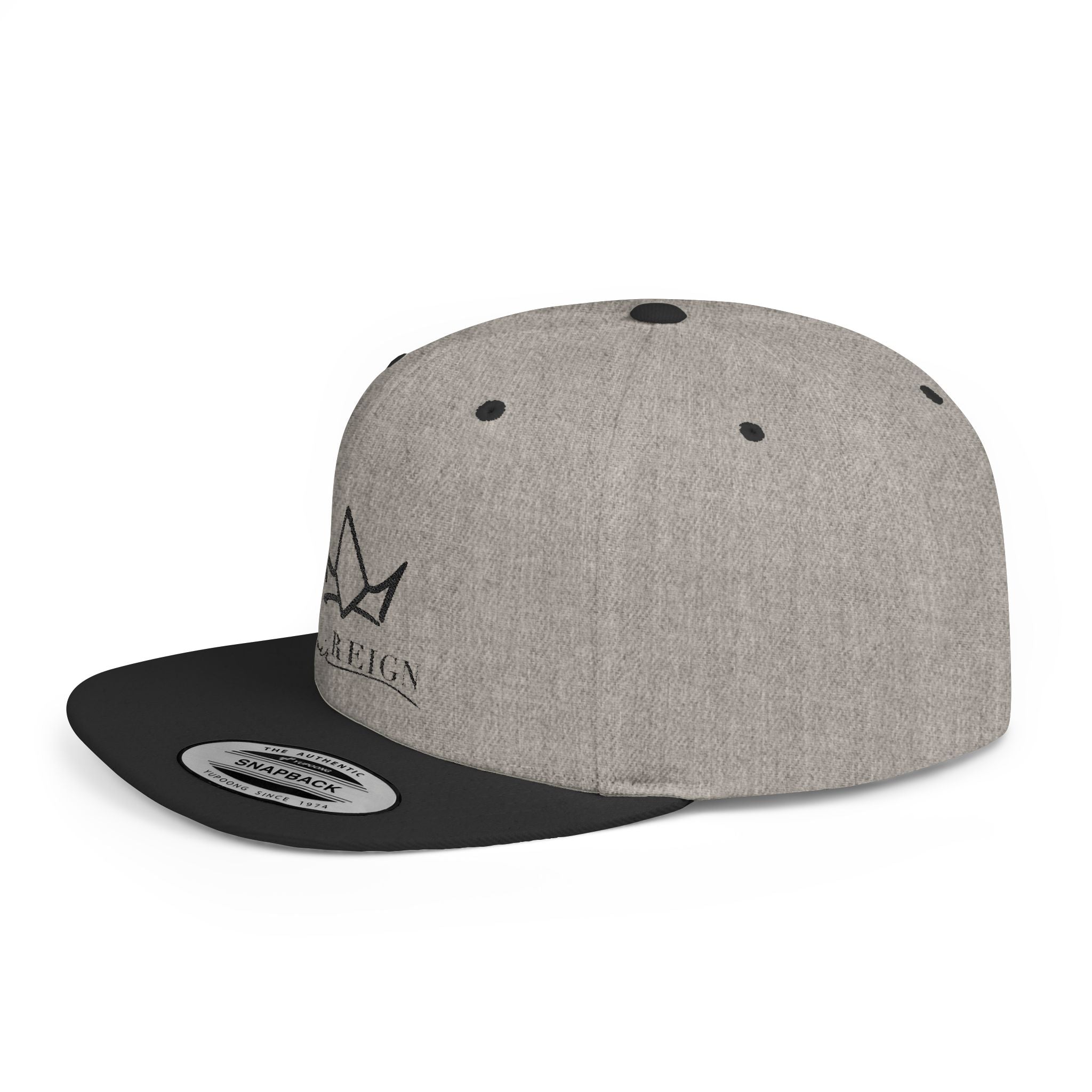 Flat Bill Snapback - Black Logo & Name